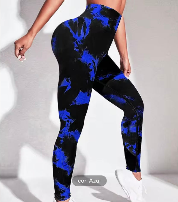 Legging Tie Dye black azul