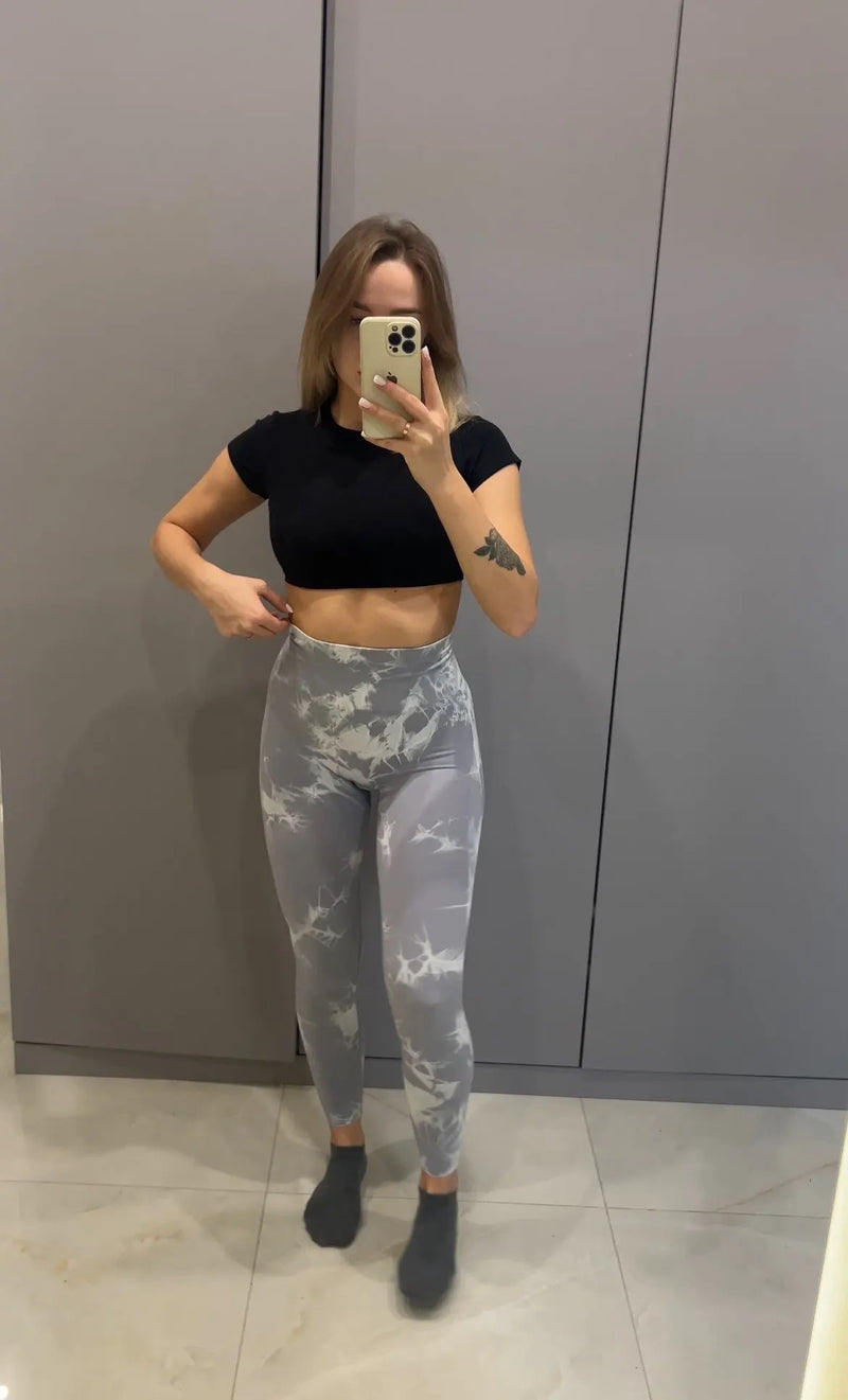 Legging Tie Dye cinza Empina Bumbum🍑