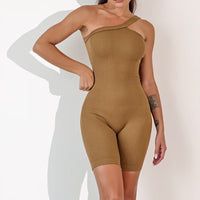 Macaquinho canelado alça unilateral