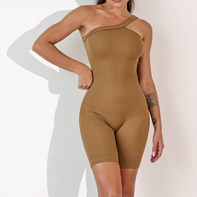 Macaquinho canelado alça unilateral