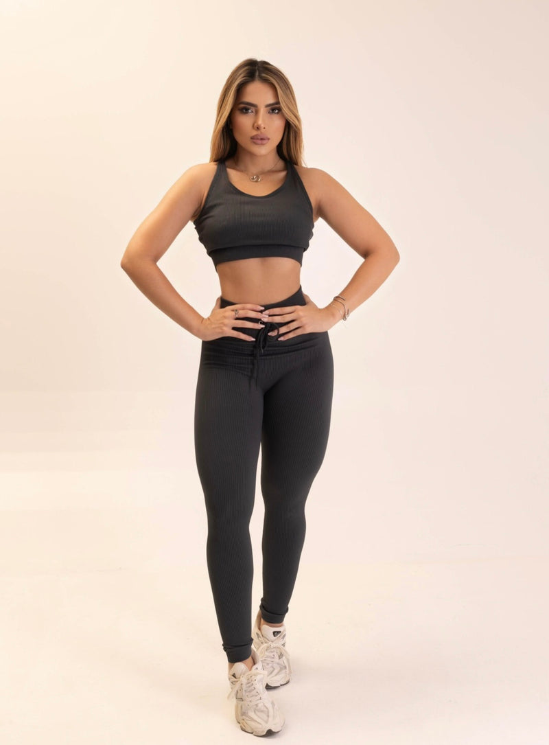 Conjunto canelado sem costura !