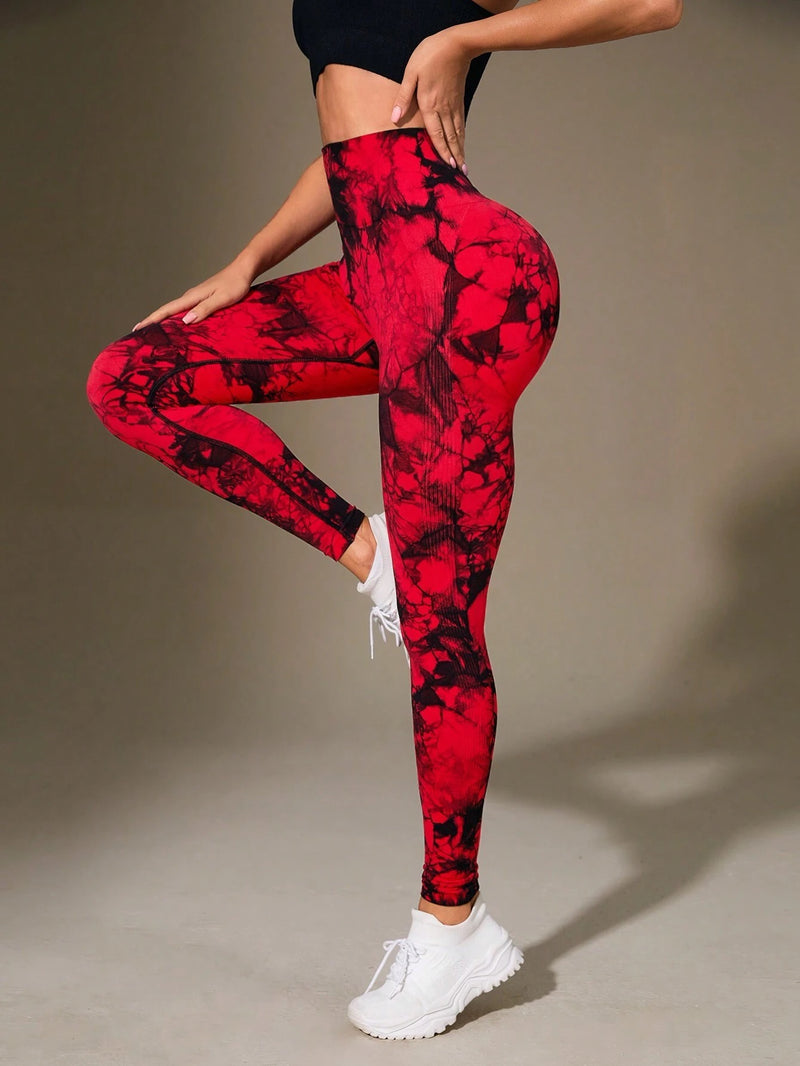Legging Tie- Dye vermelho/black