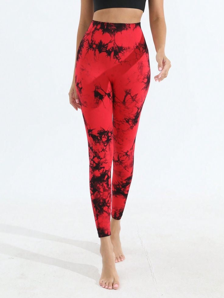 Legging Tie- Dye vermelho/black
