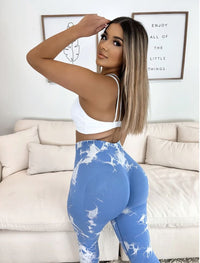 Legging Tie-Dye azul bebê